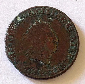 HN Palermo Ferdinando III di Borbone 1814 10 grani AE GIG#79 NC r217 - Picture 1 of 2