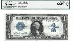 1923 $1 Silver Certificate Note Speelman / White Legacy Gem New 66 PPQ - Picture 1 of 2
