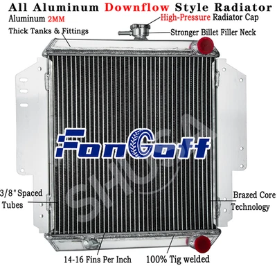 2 Row Aluminum Radiator For 1981-1996 90 Suzuki Sierra Samurai SJ410 SJ413,1.3L Foto 1 de 4
