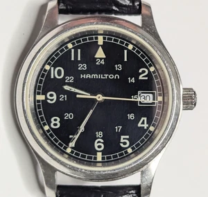 Vintage 8787 Hamilton 24Hr Field Watch Original Band & Crown Quartz - Runs Well - Picture 1 of 24