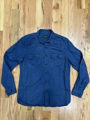 Camisa de trabajo J.Crew de sarga de mezcla de algodón de lino Foto 1 de 4