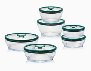 NEW Anyday 12-Piece Everything Dish Essentials Set Clear Kale Microwave-Safe NIB - Picture 1 of 4