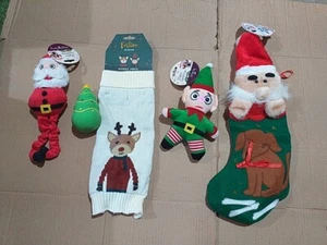 Festive Stocking, Plush Elf, Squeaky Christmas Tree, Springy Santa XS/S Jumper - Picture 1 of 7