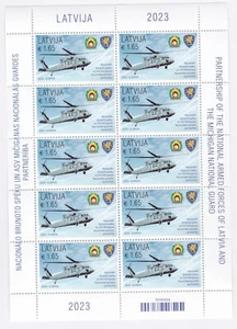 Full Sheet Collection 2023 Armed Forces of Latvia and US Michigan National Guard - Picture 1 of 1