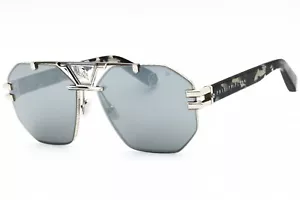 PHILIPP PLEIN SPP077V-523X-63 Sunglasses Size 63mm 150mm 15mm silver Men NEW - Picture 1 of 5