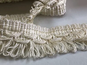 12.77 YD CREAM CRAFT DRAPERY TASSEL FRINGE VINTAGE See Photos - Picture 1 of 6