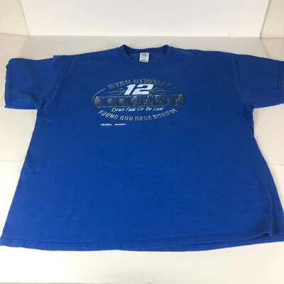 Camisa para hombre Ryan Newman Racing School extra grande azul estampado gráfico Y2K Foto 1 de 4