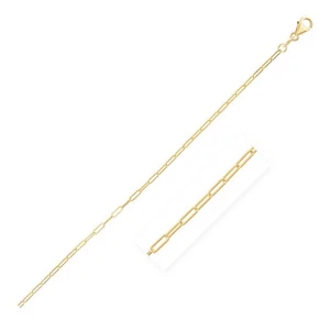 14K Yellow Gold Fine Paperclip Anklet (1.5mm) - Picture 1 of 3