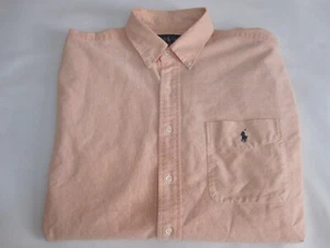 Vintage Ralph Lauren Big Shirt / The Big Oxford Polo Shirt (Peach | Large) - Picture 1 of 24