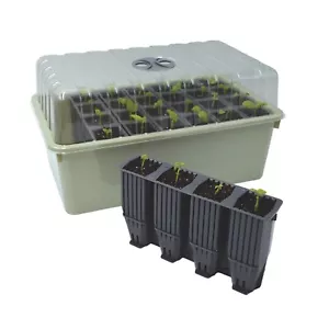 28 Cell Deep Rootrainer Plug Plant Seed Root Tray Trainer Propagator | 2 x Sets - Picture 1 of 8