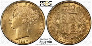 1883S Sovereign Shield Reverse in PCGS AU58 - Bild 1 von 7