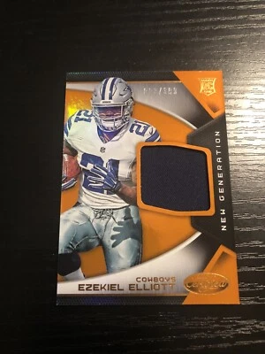 2016 Certified New Generation Jerseys Mirror Orange #4 Ezekiel Elliott RC/399 - Image 1 of 2