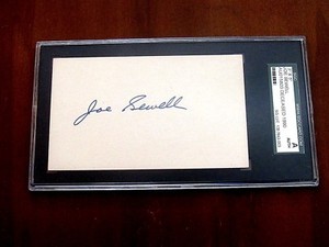 JOE SEWELL 2 X WSC INDIANS YANKEE HOF SIGNED AUTO VINTAGE INDEX CARD SGC GEM