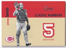 2003 Flair Greats Classic Numbers Game Used Dual / Jonny Bench/Thurman Munson Ci