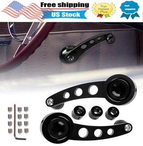 2pc Black Billet Aluminum Window Crank Handle For Chevy Ford Chrysler VW GM Jeep - Picture 1 of 16