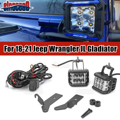 Kit de cables de montaje de vainas de luz LED para capó para parabrisas Jeep Wrangler JL JT 18-24 Foto 1 de 2