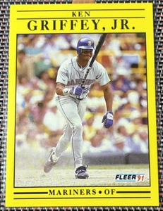 #450 Ken Griffey Jr. 1991 Fleer MLB Baseball Base Card Seattle Mariners - Picture 1 of 2