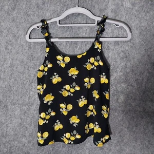 Abercrombie Girl Top 11 12 Lemon Novelty Ruffle Straps Cami Lined Round Neck - Picture 1 of 8