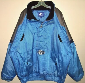 VTG NORTH CAROLINA TAR HEELS THROWBACK UNC STARTER 1/2 ZIP PULLOVER JACKET 2XL - Picture 1 of 5