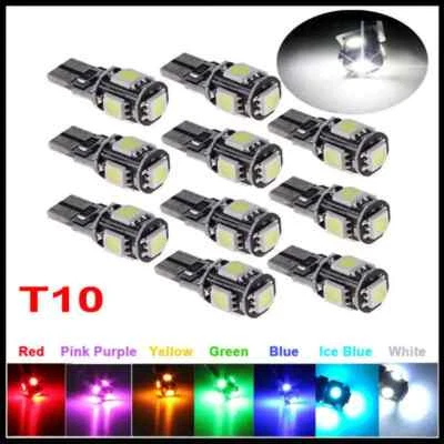 T10 W5W 501 LED Bulbs Error Free Canbus 5 SMD Xenon White Side Light Bulb Car - Image 1 of 2