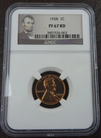 1958 Lincoln Wheat Cent Proof NGC PR 67 Red RD 1C Penny PF Cover