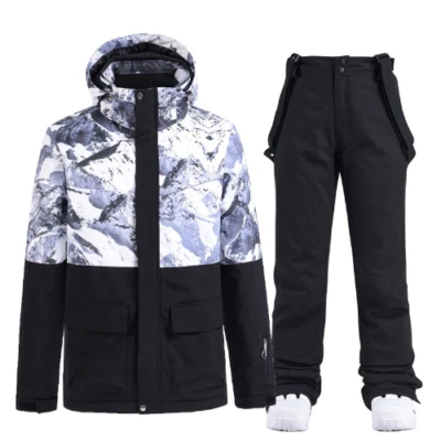Warm Ski Suit Men Women Windproof Waterproof Snowboarding Jacket Pants Plus Size - Image 1 of 4