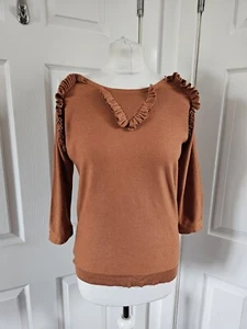 Jersey de punto fino marrón morera talla L - Imagen 1 de 12