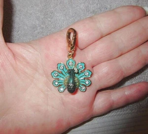 Juicy Couture Peacock Show Off Charm For Bracelet Bird Majestic Teal Crystals - Picture 1 of 9