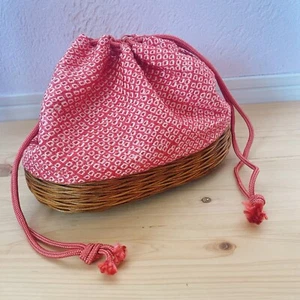 Japanese Style Bag with basket Pink Together with Japanese clothing - Picture 1 of 9