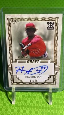 2020 Leaf Ultimate Draft - HECTOR YAN - Angels Prospect - Auto /75 - Image 1 of 2