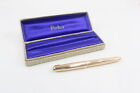 Parker 51 Fountain Pen Vintage 14ct Gold Nib Writing Rolled Gold Casing Boxed 