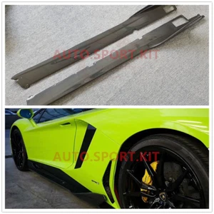 Black Side Skirt Body Kit fit Lamborghini LP700 LP720 Carbon Fibre RZ Style - Picture 1 of 5