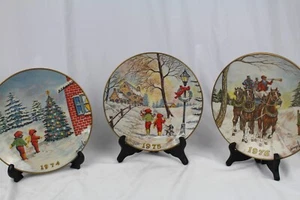 Gorham 1st 2nd 3rd Edition Collector Plate 1974 1975 1976 Dom Mingolla Christmas - Bild 1 von 13