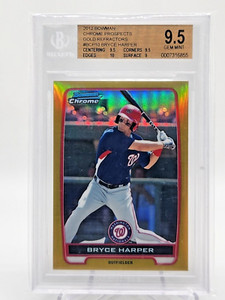 2012 BRYCE HARPER ROOKIE /50 RC GOLD REFRACTOR BOWMAN CHROME #10 BGS 9.5 GEM MT!