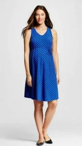 New Women's Maternity Clothes Casual Dress Liz Lange NWT Blue Size Large - Picture 1 of 5