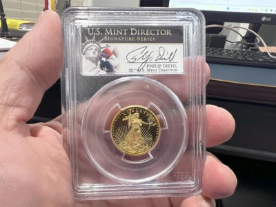 2011 W GOLD $10 EAGLE MINT DIRECTOR DIEHL SIGNED PROOF 1/4 OZ PCGS PR69 DCAM HJJ - Imagem 1 de 3