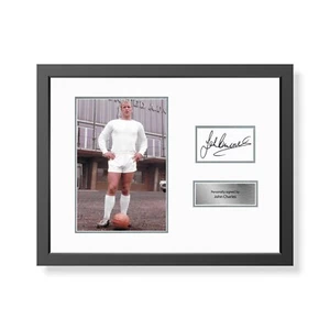 John Charles Signed & Framed Leeds United Photo Display Leeds Autograph COA - Picture 1 of 2