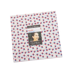 10" Layer Cake Holiday Essentials Americana USA Cotton Pre-Cuts Squares M541.08 - Picture 1 of 2