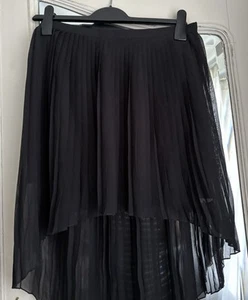 ZARA Black Pleated Asymmetrical Skirt Size S - - Picture 1 of 4
