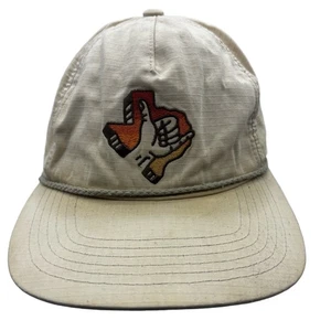 Howler Bros Texas Shaka Hand Beige Snapback Hat 100% Cotton Rope Cap Retro - Picture 1 of 10