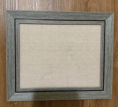 Parisian Home Linen Bulletin Board 18" X 15" Wood Frame, Fabric Pin Board Teal - Image 1 of 4