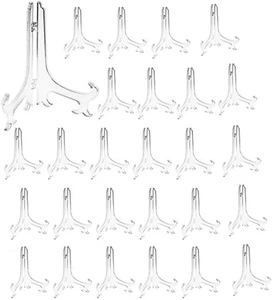 7" Clear Plastic Easels or Stand/Plate Holders for Display (24 Pack) - Picture 1 of 12