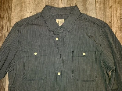HOWE Mens Dress Shirt Button Up Long Sleeve Medium Black Gray Work Western Punk - Image 1 of 4