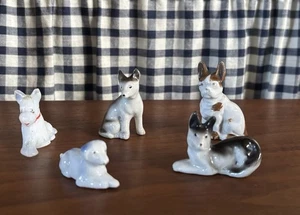 Vintage Schmuck Hund 5 Stück Japan Bone China  - Bild 1 von 4