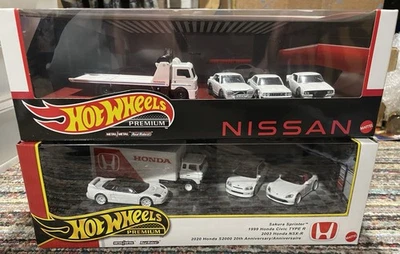 Hot Wheels 1:64 Nissan Skyline GT-R Premium & Honda Civic Type R Premium Sets. - Image 1 of 4