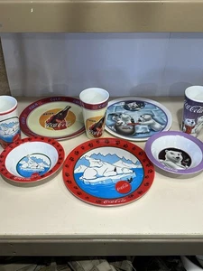 Juego de vajilla de melamina Coca-Cola Polar Bear 3 platos 2 cuencos 3 tazas - Imagen 1 de 24
