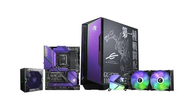 MSI x EVANGELION e:PROJECT Full 4-Item Set Case GPU Motherboard Cooler Assembled - Image 1 of 3
