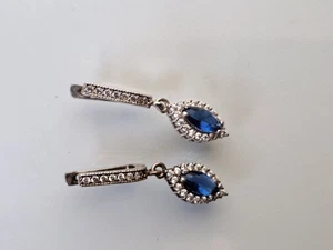 Molto Bellissimi, Vecchio Orecchini, 925 Argento Con Pietre Tagliate - Picture 1 of 6