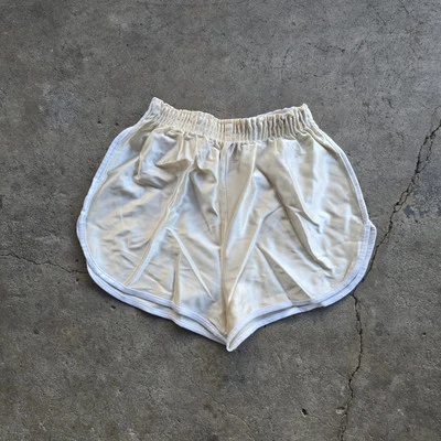 Винтажные шорты 70-х кремовая слоновая кость Daisy Dukes бабочка беговая дорожка высокая посадка S - Изображение 1 из 2