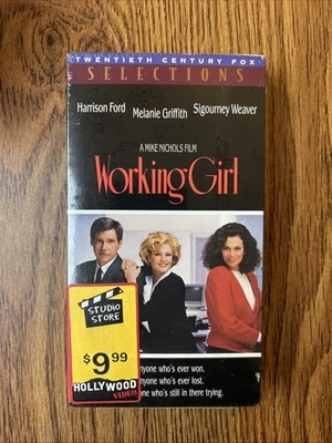 Working Girl VHS 1995 Harrison Ford Melanie Griffith Weaver Blockbuster Sealed Foto 1 de 2